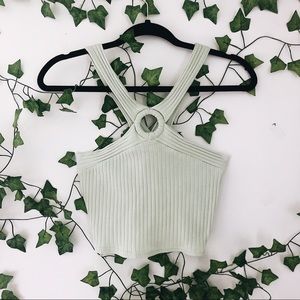 NWT Mint Green Ribbed Crop Tank Top